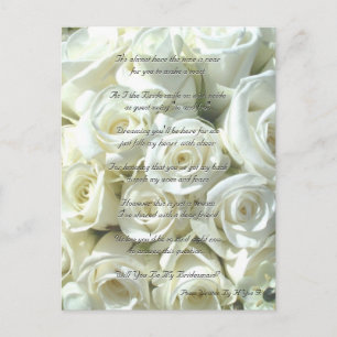 White Bridal Bouquet werden Sie meine Bridesmaid s Einladungspostkarte