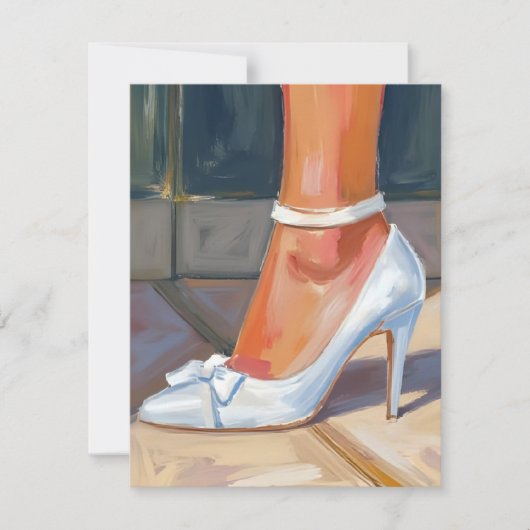 White Bridal Heelses Wedding Card (Vorderseite)