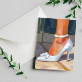 White Bridal Heelses Wedding Postkarte