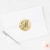 White Bridal Rose - Initial Runder Aufkleber (Umschlag)