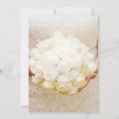 White Bridal Wedding Blume Bouquet Brautparty Einladung (Rückseite)