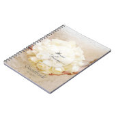 White Bridal Wedding Blume Bouquet Gästebuch Notizblock (Linke Seite)