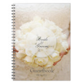 White Bridal Wedding Blume Bouquet Gästebuch Notizblock (Vorderseite)