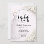 White Bridesmaid Dress Bridal Shower Einladung (Vorderseite)