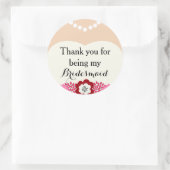 White Bridesmaid Hochzeit Danke Stickers (Tasche)
