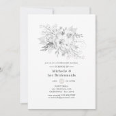 White Bridesmaids Luncheon Einladung (Vorderseite)