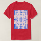 White Bright Blue Light Blue Ombre Indianeramerika T-Shirt (Design vorne)