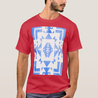 White Bright Blue Light Blue Ombre Indianeramerika T-Shirt