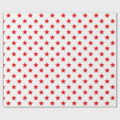 White Bright Red Stars Geschenkpapier (Flach)