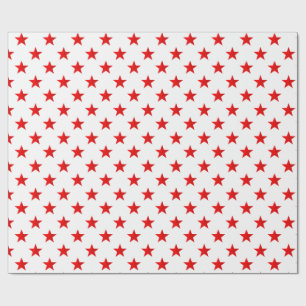 White Bright Red Stars Geschenkpapier