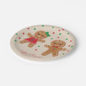 White Broad Gender Reveal Paper Plate Pappteller (Schrägansicht)