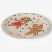 White Broad Gender Reveal Paper Plate Pappteller (Schrägansicht)