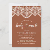 White Brocade Lace Terracotta Baby Brunch