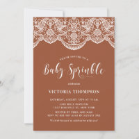 White Brocade Lace Terracotta Baby Sprinkle