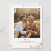 White Brown Boho Floral Arch Save the Date Karte (Rückseite)