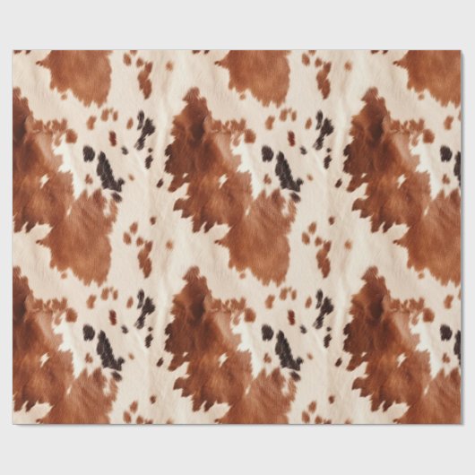 White Brown Cowhid Geschenkpapier (Flach)