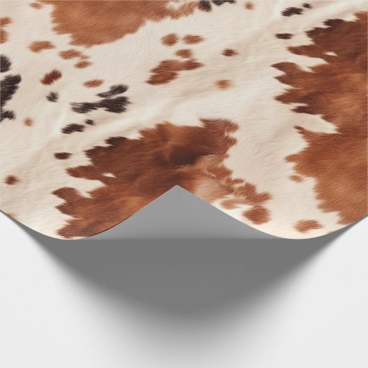 White Brown Cowhid Geschenkpapier (Ecke)