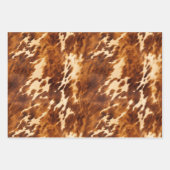 White Brown Cowhid Geschenkpapier Set (Vorderseite 2)