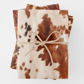 White Brown Cowhid Geschenkpapier Set (Beispiel)