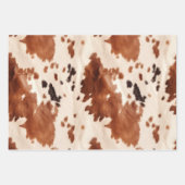 White Brown Cowhid Geschenkpapier Set (Vorderseite)