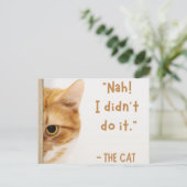 White Brown Funny Cat Meme Relating Moment Postkarte (Stehend Vorderseite)