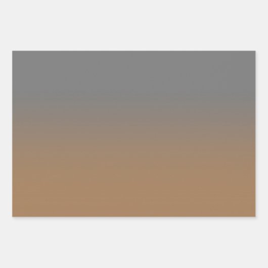 White Brown Grau und Light Brown Ombre Mix Geschenkpapier Set (Vorderseite 3)