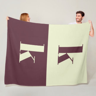 White & brown initial personalized fleecedecke