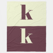 White & brown initial personalized fleecedecke (Vorderseite)