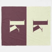 White & brown initial personalized fleecedecke (Vorderseite (Horizontal))