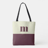 White & brown initial personalized tote bag tasche (Rückseite)