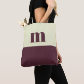 White & brown initial personalized tote bag tasche (Von Nahem)