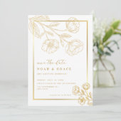 White Brown Modern Save the Date Einladung (Stehend Vorderseite)