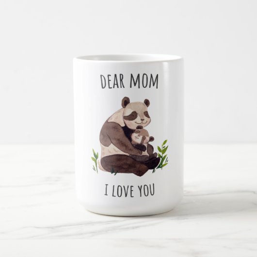 White Brown Niedlich Panda Liebe Mama Tasse (Mittel)