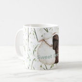 White Brown Sheep Flowers  Kaffeetasse (Vorderseite Links)