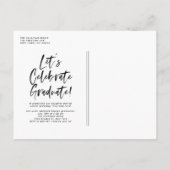 White Brush Lettering 2025 Foto Abschluss Ankündigungspostkarte (Rückseite)