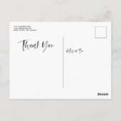 White Brush Lettering Overlay Wedding Danke Postkarte (Rückseite)