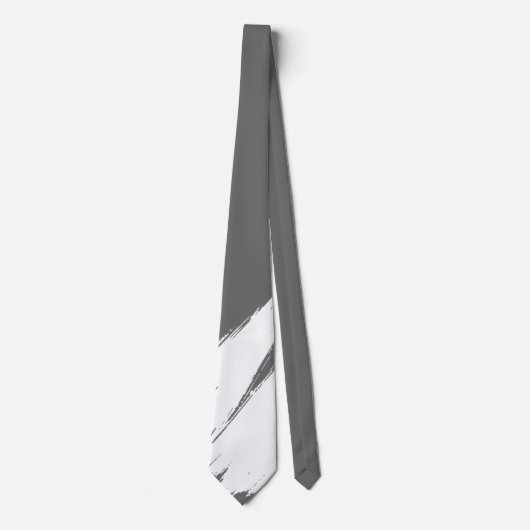 White Brush Moderner Dim Grau Hintergrund Krawatte (Vorderseite)