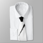 White Brush Stroke Moderner Schwarzer Hintergrund Krawatte (Gebunden)