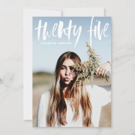 White Brush Typografy 2024 Foto Abschluss Einladung