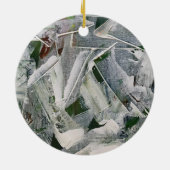 White Brushstrokes-Hand Painted Rustic Wabi Sabi Keramik Ornament (Hinten)