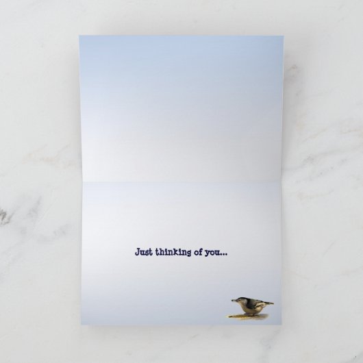 White-Brust-Nuthatch-Freundschaft Karte (Innenseite)