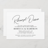 White Budget Script Probe Dinner Einladung (Vorne/Hinten)