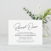 White Budget Script Probe Dinner Einladung (Stehend Vorderseite)