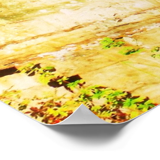 White Buffalo Cliff Art Poster (Ecke)