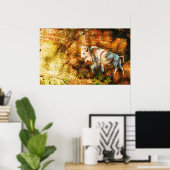 White Buffalo Cliff Art Poster (Heimbüro)