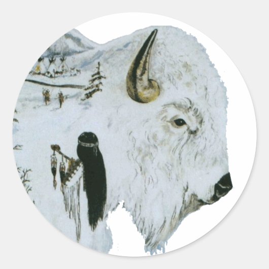 White Buffalo FrauenStickers Runder Aufkleber (Vorderseite)