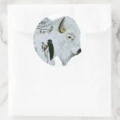 White Buffalo FrauenStickers Runder Aufkleber (Tasche)