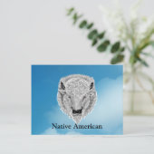 White Buffalo Head Postcard Postkarte (Stehend Vorderseite)