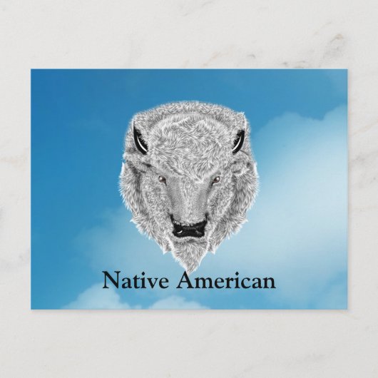 White Buffalo Head Postcard Postkarte (Vorderseite)