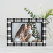 White Buffalo Kariertes Weihnachtsfest Foto Feiertagskarte (Stehend Vorderseite)